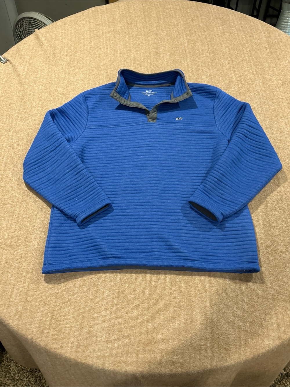 Vineyard Vines Men’s Royal Blue Quilted Half-Zip Sweater